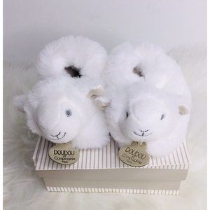 Doudou Baby Slippers Paris French Chaussons Baby Shoes Soft Plush White Lamb New